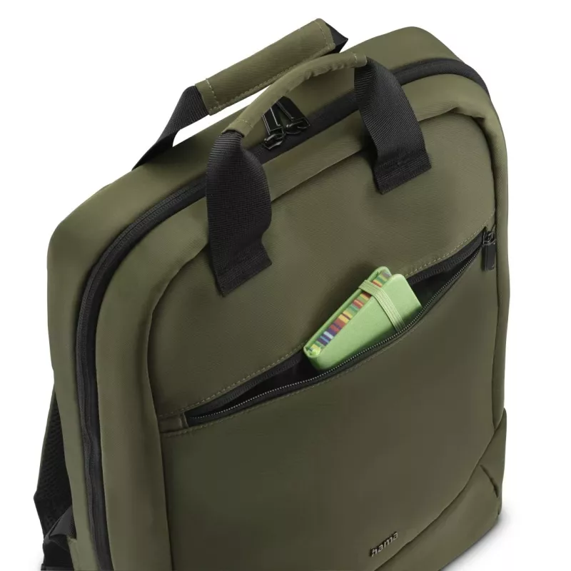 Hama 00222054 Mochila Negro, Oliva Poliéster reciclado