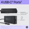 HP 4K USB-C Multiport Hub, USB Type-C, USB Type-C, 10000 Mbit/s, 3840 x 2160, negro, 65 W