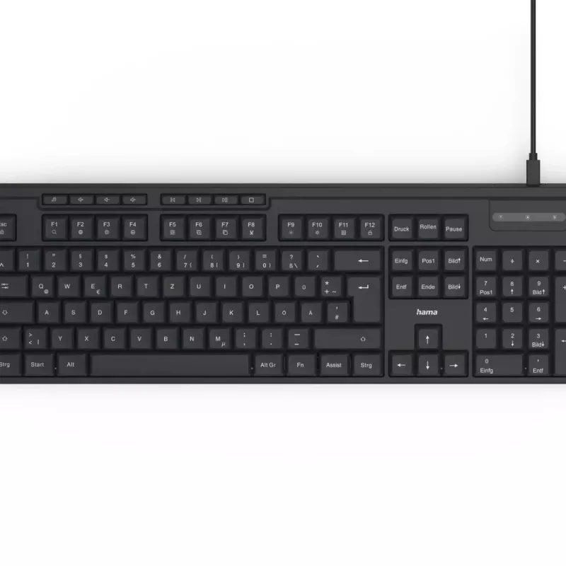 Hama CK-200 Teclado Home/Office USB QWERTZ Alemán Negro