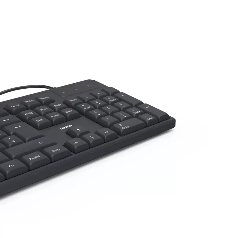 Hama CK-200 Teclado Home/Office USB QWERTZ Alemán Negro
