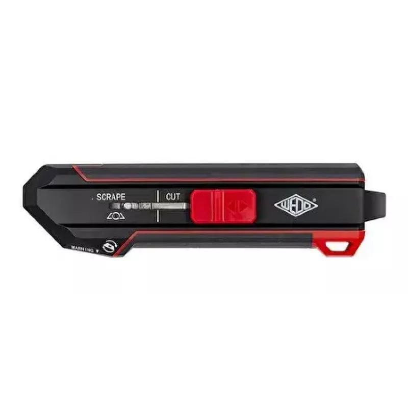 WEDO 78822 Premium cúter-rascador con función de giro de la hoja, negro/rojo