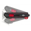 WEDO 78822 Premium cúter-rascador con función de giro de la hoja, negro/rojo