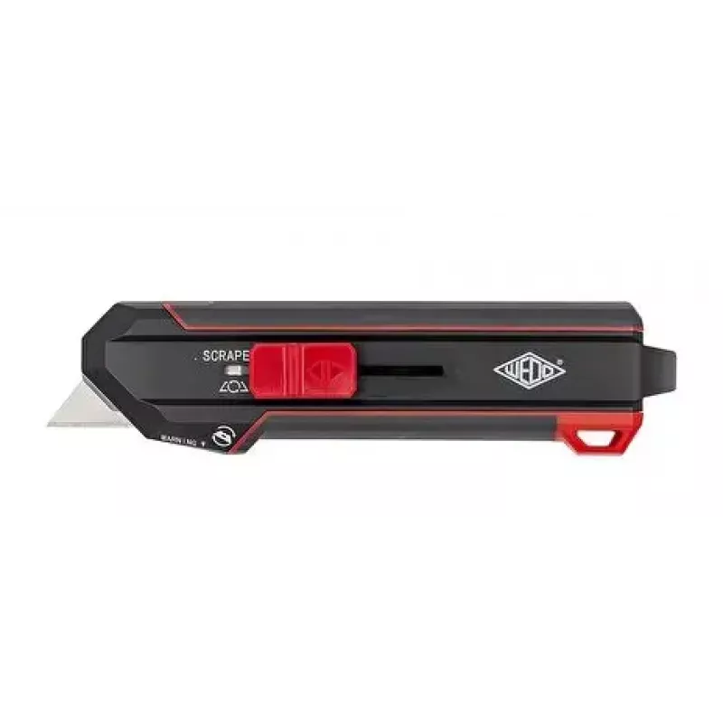 WEDO 78822 Premium cúter-rascador con función de giro de la hoja, negro/rojo