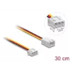 DeLOCK 90867 cable alargador de ventilador JST 3 pines, macho a hembra, longitud del conector 7 mm, 30 cm