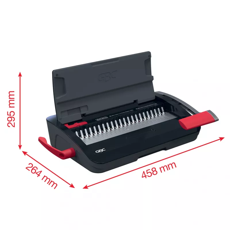 GBC CombBind CB12 encuadernadora de canutillo de plástico, negro/plata