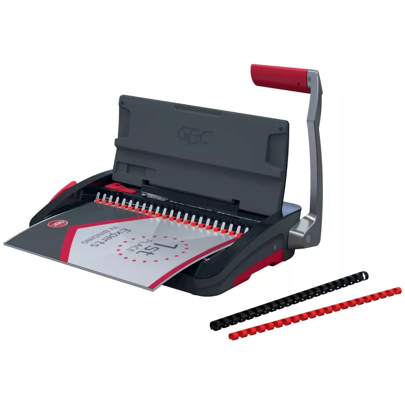 GBC CombBind CB12 encuadernadora de canutillo de plástico, negro/plata