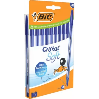 Bolígrafo de palanca BIC 516357 azul transparente 10 uds.