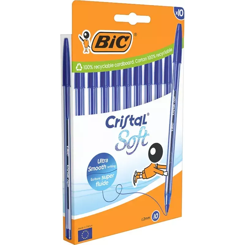 Bolígrafo de palanca BIC 516357 azul transparente 10 uds.