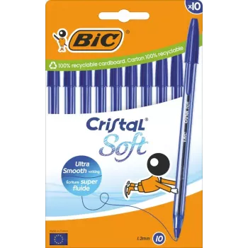 Bolígrafo de palanca BIC 516357 azul transparente 10 uds.