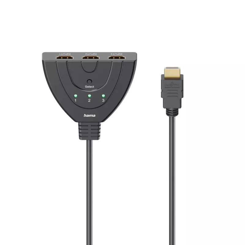 Hama 4K conmutador HDMI 3x1, 3x HDMI hembra a 1x HDMI macho (00205101)
