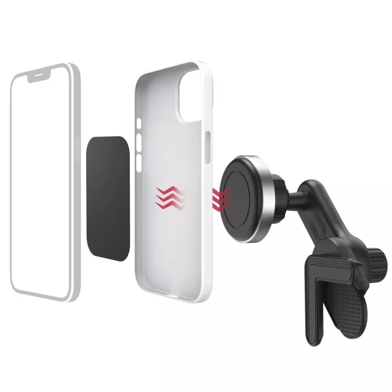 Hama 00201988 Soporte activo para teléfono móvil/smartphone Negro, Plateado