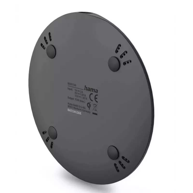 Hama 00201746 Cargador móvil para smartphone Negro Carga inalámbrica Función de carga rápida Interior