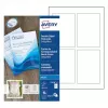 Avery Quick&Clean C2318-25i tarjetas, 82,6 x 127 mm, 260 g/m², blanco, 100 tarjetas (25 hojas x 4)
