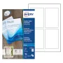 Avery Quick&Clean C2318-25i tarjetas, 82,6 x 127 mm, 260 g/m², blanco, 100 tarjetas (25 hojas x 4)