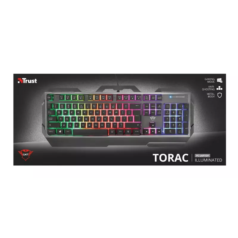 Teclado gaming Trust GXT 856 Torac USB QWERTZ Alemán Negro RGB LED