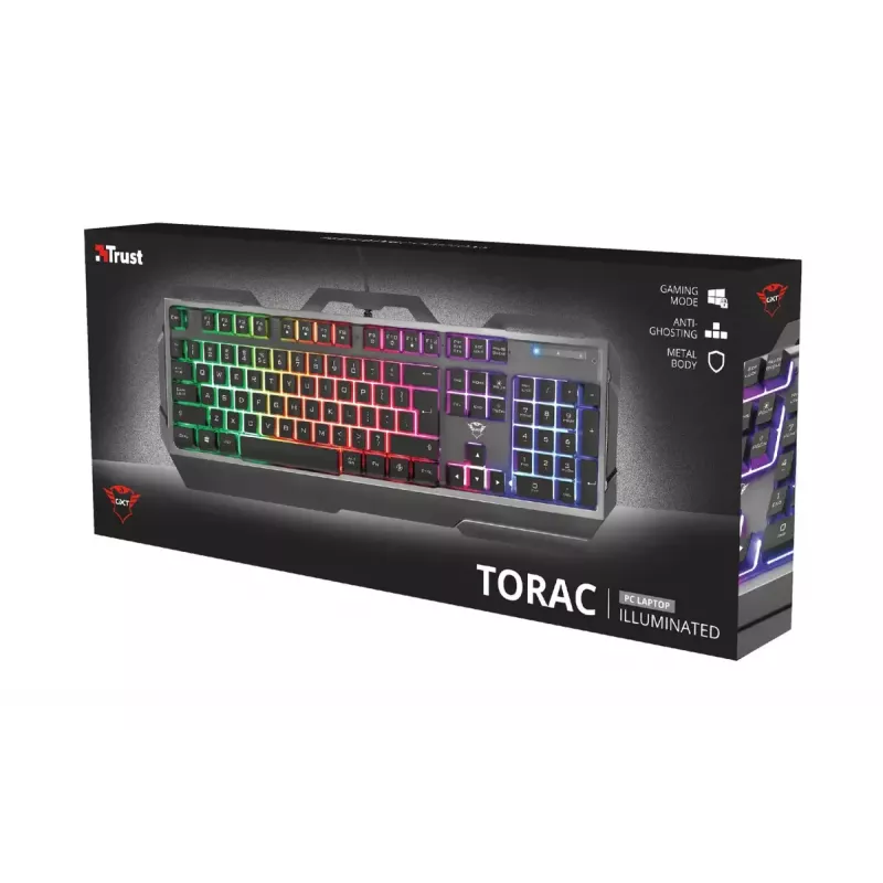 Teclado gaming Trust GXT 856 Torac USB QWERTZ Alemán Negro RGB LED
