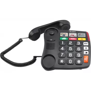 Teléfono analógico Olympia 4500 negro blanco