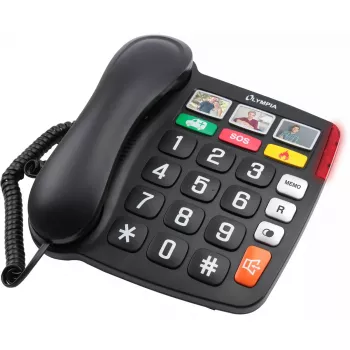 Teléfono analógico Olympia 4500 negro blanco