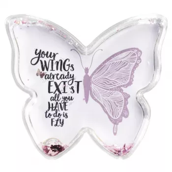 Marco de fotos individual Hama Butterfly rosa, transparente