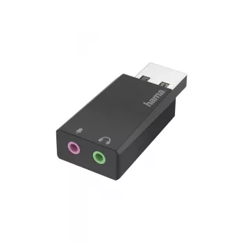 Adaptador Hama 00200323 USB a 2x3,5 mm negro