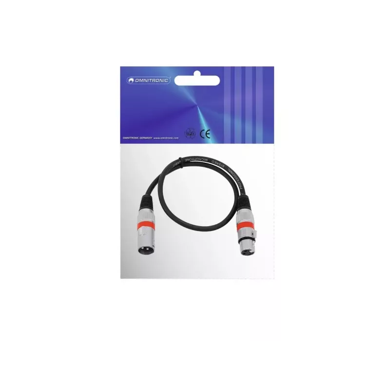 Cable de audio Omnitronic 30220401 0,5 m XLR de 3 polos negro