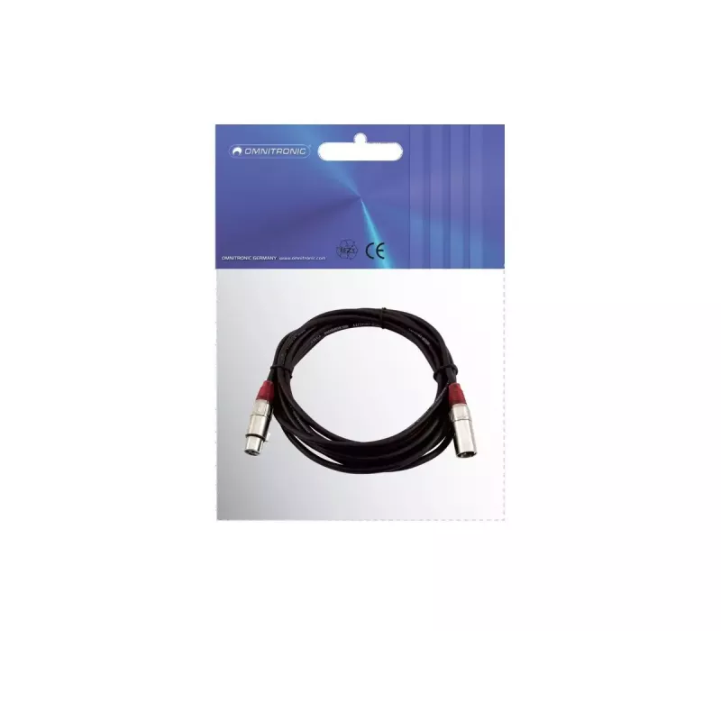 Cable de audio XLR 3 polos Omnitronic 3022050R 5 m negro
