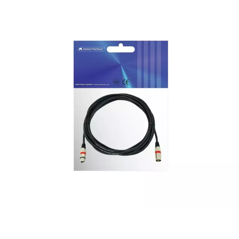 Cable de audio XLR 3 polos Omnitronic 3022052R 7,5 m negro