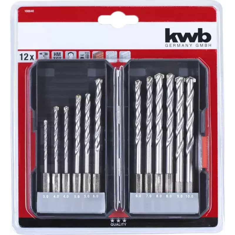 Juego de brocas para piedra KWB 108840 12 uds.