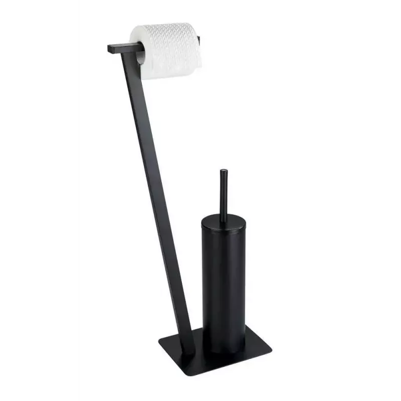Escobilla de váter con soporte WENKO 24395100 negro acero inoxidable