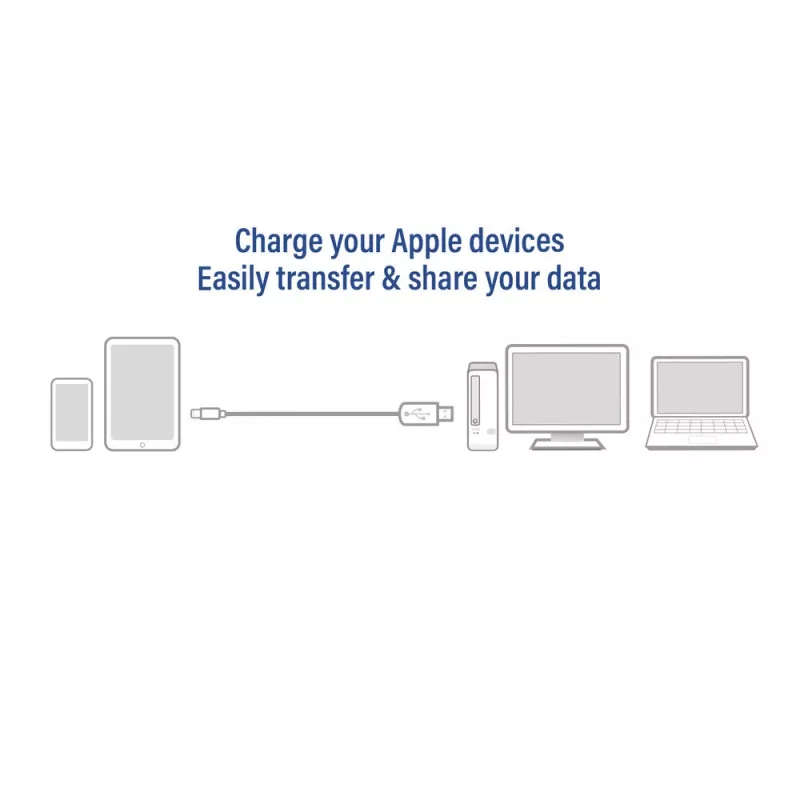 ACT Cable de carga/datos USB 2.0 conector A macho - conector Lightning 1 metro, certificado MFI