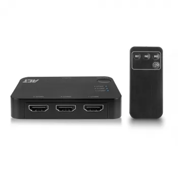 ACT Conmutador HDMI 4K 3x1 Negro 60Hz 1920x1080 3840x2160