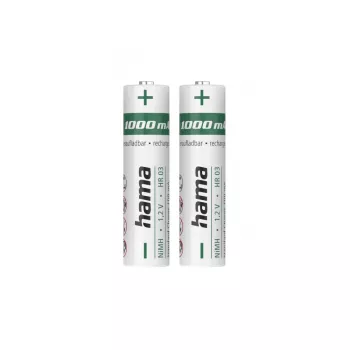 Hama pilas recargables NiMH, AAA Micro, 1000 mAh, 1,2 V, listas para usar, 2 uds.