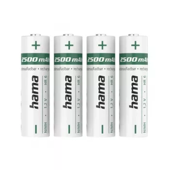 Hama pilas recargables NiMH, AA Mignon, 2500 mAh, 1,2 V, 4 uds.