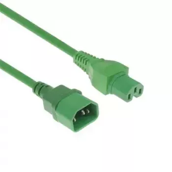 Cable de alimentación ACT C14 - C15 verde 2 m cable H05RN-F 250 V 10 A