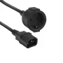 Cable de alimentación ACT C14 CEE 7/3 negro 0,2 m 250 V 5 A
