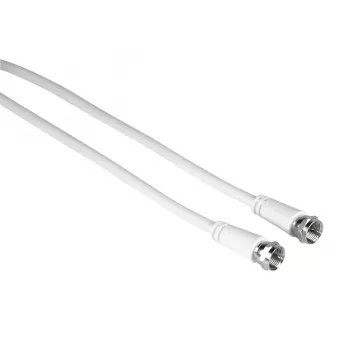 Hama 00205039 Cable coaxial 5 m conector macho F Blanco