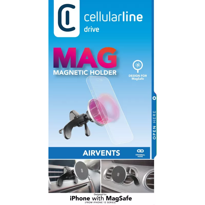 Cellularline Touch Mag Air Vents Soporte magnético para coche para smartphones para sistema MagSafe