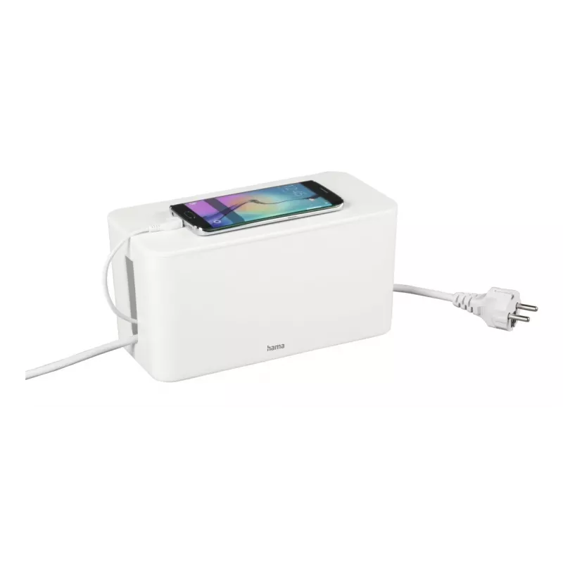 Hama Caja organizadora de cables mini para escritorio/suelo Blanco