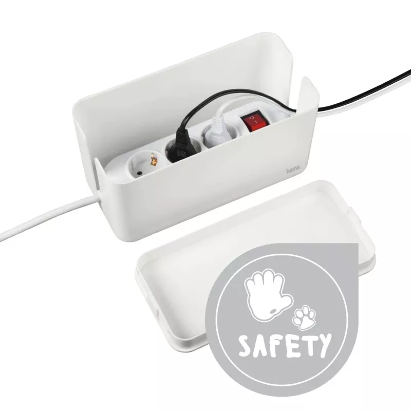 Hama Caja organizadora de cables mini para escritorio/suelo Blanco