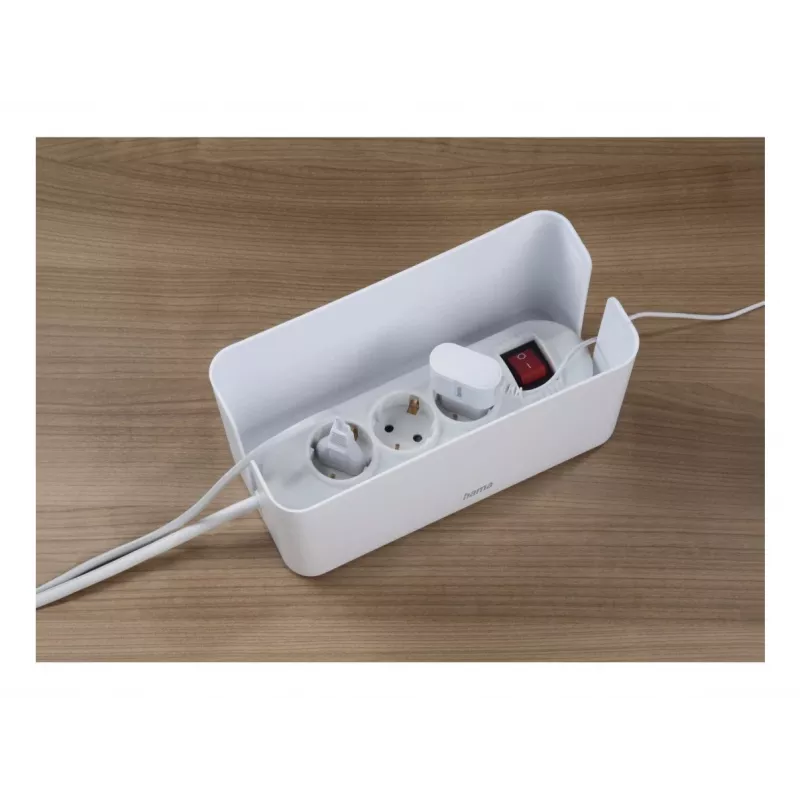 Hama Caja organizadora de cables mini para escritorio/suelo Blanco