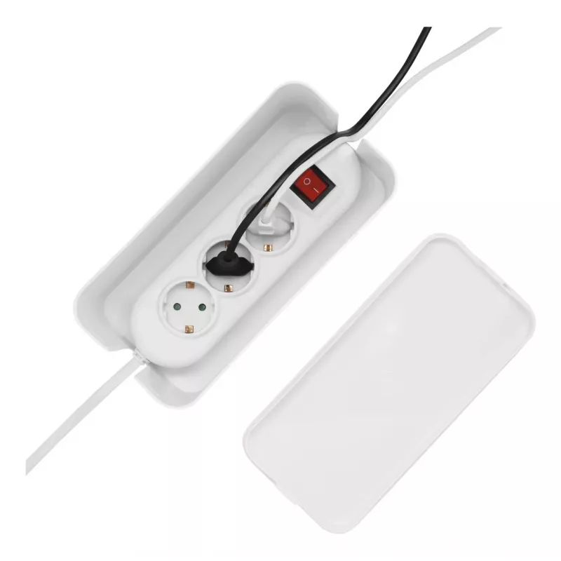 Hama Caja organizadora de cables mini para escritorio/suelo Blanco