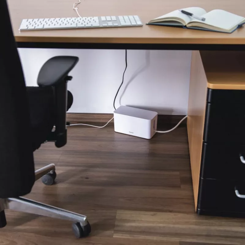 Hama Caja organizadora de cables mini para escritorio/suelo Blanco