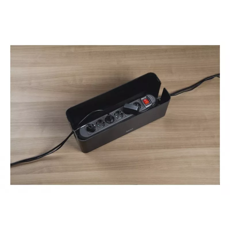 Hama Caja organizadora de cables maxi para suelo Negro 1 ud.