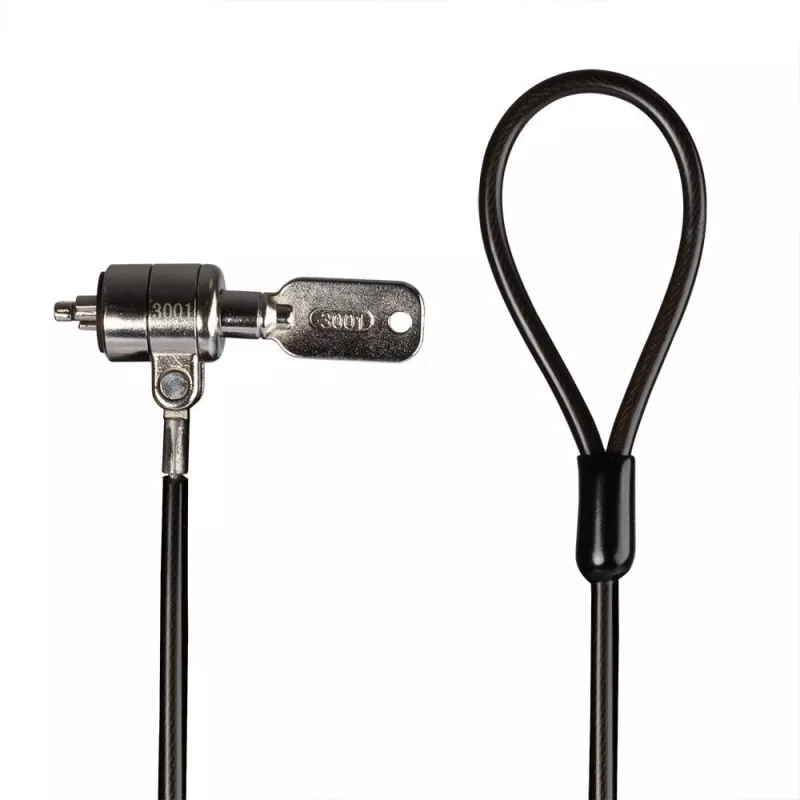 Lindy cable de seguridad para portátil, 2 m, llave, plástico, policloruro de vinilo (PVC), acero, negro