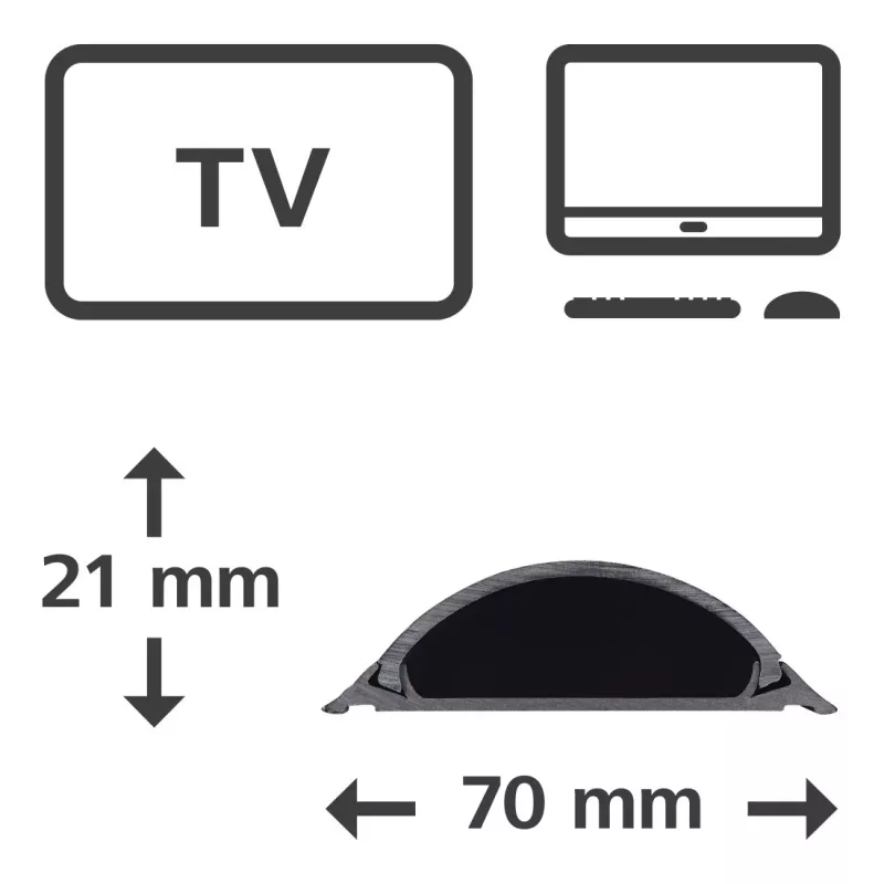 Hama 00220985 organizador de cables universal canaleta negra 1 ud.