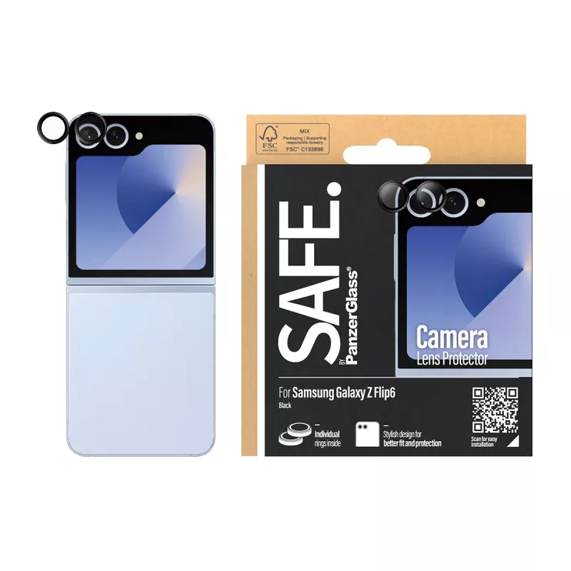 PanzerGlass SAFE. protector para el objetivo de la cámara, Samsung Galaxy Z Flip5, negro (SAFE95870)