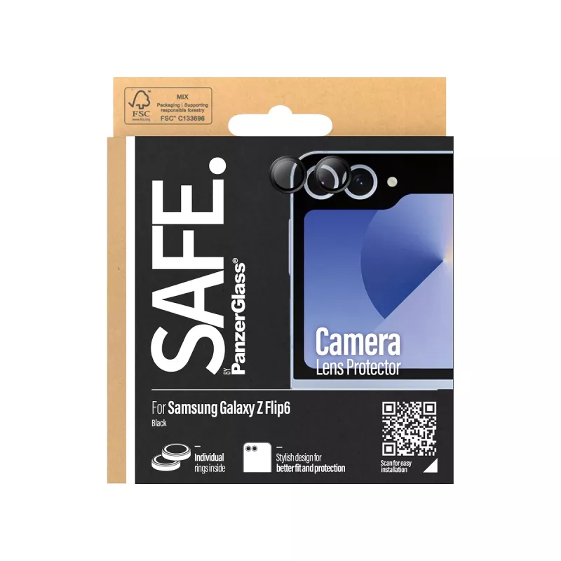 PanzerGlass SAFE. protector para el objetivo de la cámara, Samsung Galaxy Z Flip5, negro (SAFE95870)