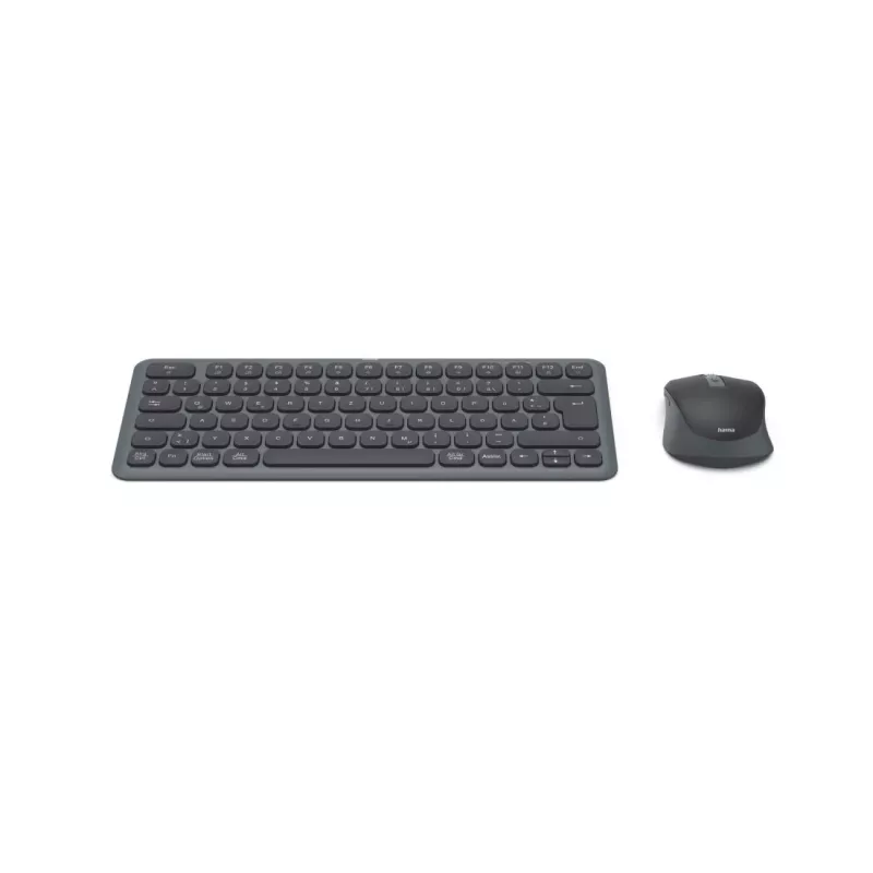 Hama WKM-500 Multi-Device set de teclado y ratón inalámbricos, compacto, QWERTZ alemán, negro