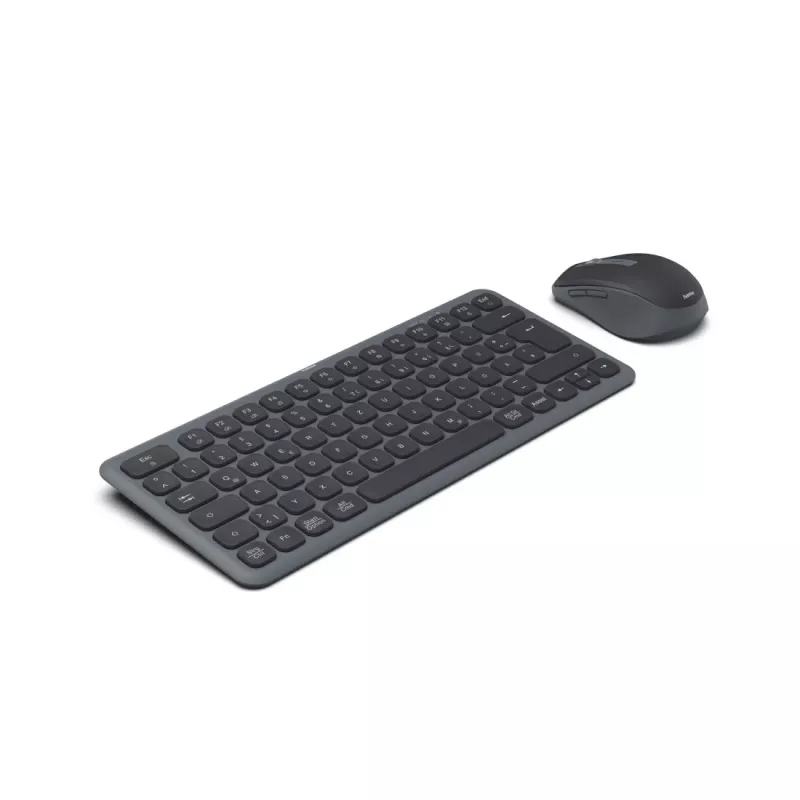 Hama WKM-500 Multi-Device set de teclado y ratón inalámbricos, compacto, QWERTZ alemán, negro