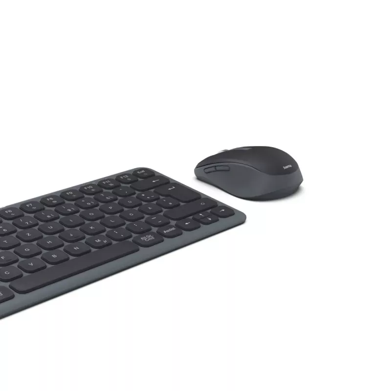 Hama WKM-500 Multi-Device set de teclado y ratón inalámbricos, compacto, QWERTZ alemán, negro